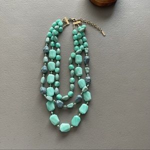 Sugar Fix Mint Green Triple Stand Statement Necklace